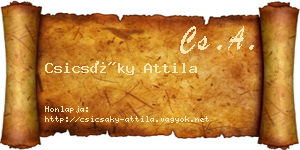 Csicsáky Attila névjegykártya