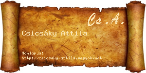 Csicsáky Attila névjegykártya
