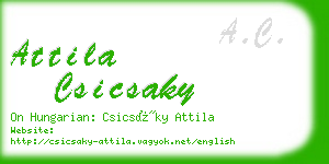 attila csicsaky business card